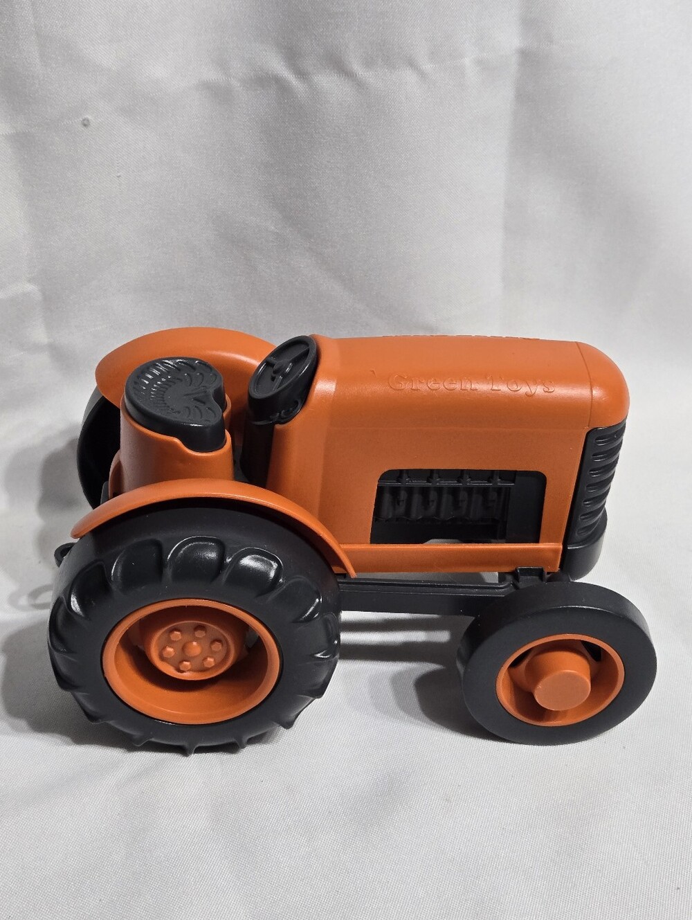 6" GREEN TOYS Orange & Black Recycled Plastic Tractor Toy Excellent Condition